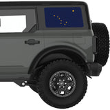 ALASKA STATE FLAG QUARTER WINDOW DECAL FITS 2021+ FORD BRONCO 4 DOOR HARD TOP