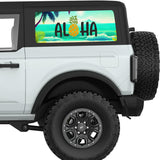 ALOHA SUMMER BEACH QUARTER WINDOW DECAL FITS 2021+ FORD BRONCO 2 DOOR HARD TOP