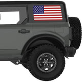 AMERICAN FLAG QUARTER WINDOW DECAL FITS 2021+ FORD BRONCO 4 DOOR HARD TOP