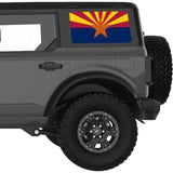 ARIZONA STATE FLAG QUARTER WINDOW DECAL FITS 2021+ FORD BRONCO 4 DOOR HARD TOP