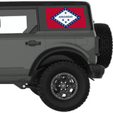 ARKANSAS STATE FLAG QUARTER WINDOW DECAL FITS 2021+ FORD BRONCO 4 DOOR HARD TOP
