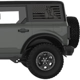 BASSET HOUND US FLAG QUARTER WINDOW DECAL FITS 2021+ FORD BRONCO 4 DOOR HARD TOP