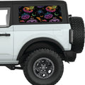 BATS AND SPIDERS COLORFUL HALLOWEEN QUARTER WINDOW DECAL FITS 2021+ FORD BRONCO 2 DOOR HARD TOP