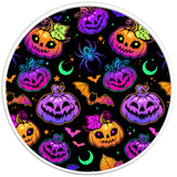 BATS AND SPIDERS COLORFUL HALLOWEEN PEARL  WHITE CARBON FIBER TIRE COVER