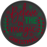 BELIEVE IN THE MAGIC OF CHRISTMAS BLACK CARBON FIBER TIRE COVER