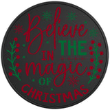 BELIEVE IN THE MAGIC OF CHRISTMAS BLACK TIRE COVER