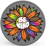 BE KIND SUNFLOWER SILVER CARBON FIBER TIRE COVER