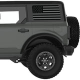 BLACK AND GRAY AMERICAN FLAG QUARTER WINDOW DECAL FITS 2021+ FORD BRONCO 4 DOOR HARD TOP