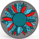 BLUE LEOPARD PRINT SUNFLOWER SILVER CARBON FIBER TIRE COVER