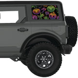 BRIGHT COLORFUL PUMPKINS QUARTER WINDOW DECAL FITS 2021+ FORD BRONCO 4 DOOR HARD TOP