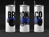 BRONCO BABE WHITE 20 OZ TUMBLER