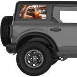CHILLING SLOTH QUARTER WINDOW DECAL FITS 2021+ FORD BRONCO 4 DOOR HARD TOP