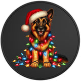CHRISTMAS GERMAN SHEPHERD BLACK TIRE COVER