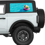 COOL POOL FLAMINGO QUARTER WINDOW DECAL FITS 2021+ FORD BRONCO 2 DOOR HARD TOP
