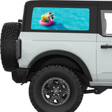 COOL POOL FLAMINGO QUARTER WINDOW DECAL FITS 2021+ FORD BRONCO 2 DOOR HARD TOP