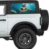 CUTE BABY SEA TURTLE QUARTER WINDOW DECAL FITS 2021+ FORD BRONCO 2 DOOR HARD TOP