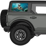 CUTE BABY SEA TURTLE QUARTER WINDOW DECAL FITS 2021+ FORD BRONCO 4 DOOR HARD TOP