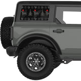 DACHSHUND CHRISTMAS QUARTER WINDOW DECAL FITS 2021+ FORD BRONCO 4 DOOR HARD TOP