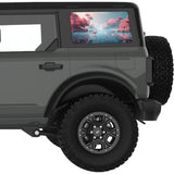 FLAMINGOS IN MAGICAL LAND QUARTER WINDOW DECAL FITS 2021+ FORD BRONCO 4 DOOR HARD TOP