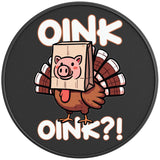FUNNY OINK OINK TURKEY BLACK CARBON FIBER TIRE COVER