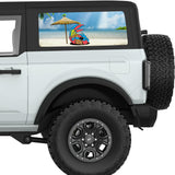 FUNNY PARROT RELAXING QUARTER WINDOW DECAL FITS 2021+ FORD BRONCO 2 DOOR HARD TOP