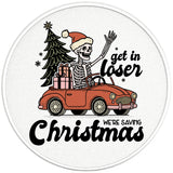 GET IN LOSER WERE SAVING CHRISTMAS PEARL  WHITE CARBON FIBER TIRE COVER