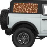 GIRAFFE PRINT QUARTER WINDOW DECAL FITS 2021+ FORD BRONCO 2 DOOR HARD TOP