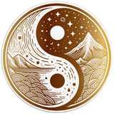 GOLDEN MOUNTAINS YING YANG PEARL  WHITE CARBON FIBER TIRE COVER