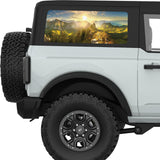 GREEN PEAKS MOUNTAINS LANDSCAPE QUARTER WINDOW DECAL FITS 2021+ FORD BRONCO 2 DOOR HARD TOP