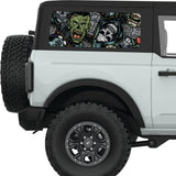 GRIM REAPER HALLOWEEN QUARTER WINDOW DECAL FITS 2021+ FORD BRONCO 2 DOOR HARD TOP