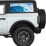 HIGH SURF WAVE QUARTER WINDOW DECAL FITS 2021+ FORD BRONCO 2 DOOR HARD TOP
