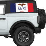 IOWA STATE FLAG QUARTER WINDOW DECAL FITS 2021+ FORD BRONCO 2 DOOR HARD TOP