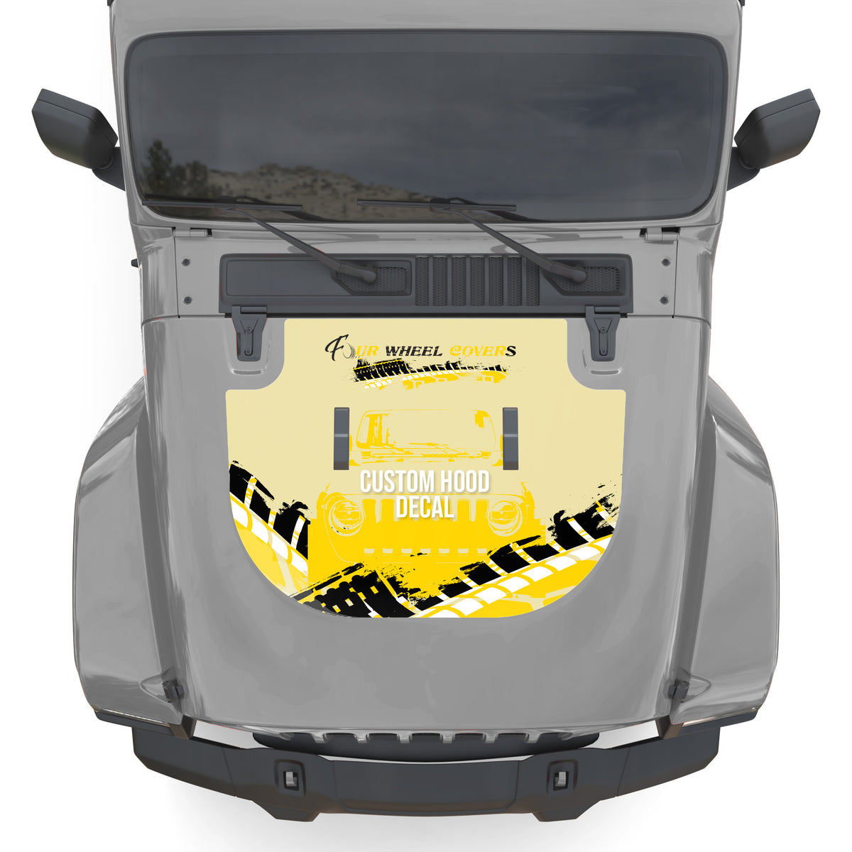 Custom Hood Decals For Jeep Wrangler & Gladiator Four Wheel Covers