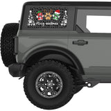 MERRY WOOFMAS QUARTER WINDOW DECAL FITS 2021+ FORD BRONCO 4 DOOR HARD TOP
