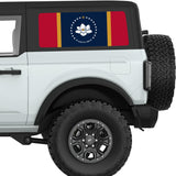 MISSISSIPPI STATE FLAG QUARTER WINDOW DECAL FITS 2021+ FORD BRONCO 2 DOOR HARD TOP