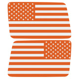 ORANGE AND WHITE AMERICAN FLAG QUARTER WINDOW DRIVER & PASSENGER DECALS