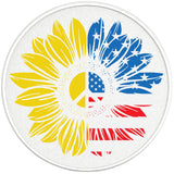 PATRIOTIC SUNFLOWER PEARL  WHITE CARBON FIBER TIRE COVER