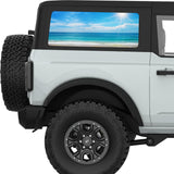 PEACEFUL BEACH QUARTER WINDOW DECAL FITS 2021+ FORD BRONCO 2 DOOR HARD TOP