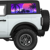 PURPLE BEACH SUNSET QUARTER WINDOW DECAL FITS 2021+ FORD BRONCO 2 DOOR HARD TOP
