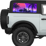 PURPLE BEACH SUNSET QUARTER WINDOW DECAL FITS 2021+ FORD BRONCO 2 DOOR HARD TOP