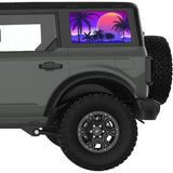 PURPLE BEACH SUNSET QUARTER WINDOW DECAL FITS 2021+ FORD BRONCO 4 DOOR HARD TOP