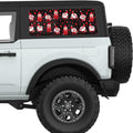 RED CHRISTMAS GNOME AND A CAT QUARTER WINDOW DECAL FITS 2021+ FORD BRONCO 2 DOOR HARD TOP