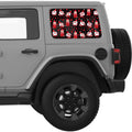 RED CHRISTMAS GNOME AND A CAT QUARTER WINDOW DECAL FITS 2018+ JEEP WRANGLER 4 DOOR HARD TOP JLU