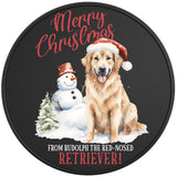 RUDOLPH THE RED NOSED RETRIEVER BLACK TIRE COVER