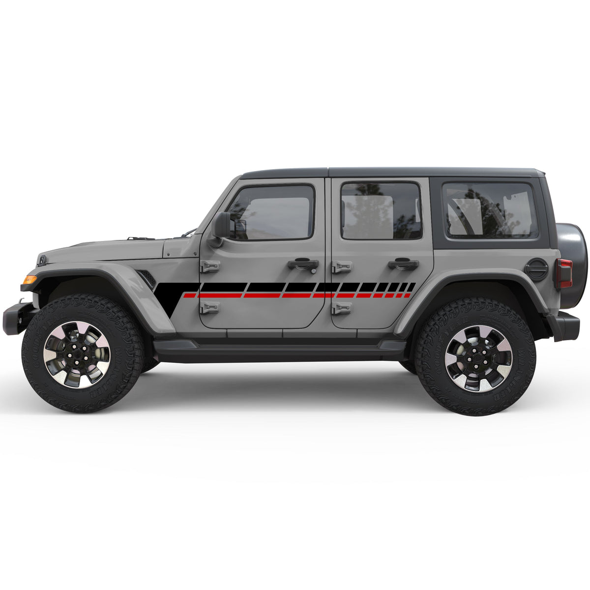 【非売品】 DyDo 景品 Jeep Wrangler Retro Dashed Lines Side Graphic Decal For Jeep Wrangler