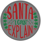 SANTA I CAN EXPLAIN SILVER CARBON FIBER TIRE COVER