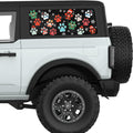 SNOW FALLING CHRISTMAS DOG PAWS QUARTER WINDOW DECAL FITS 2021+ FORD BRONCO 2 DOOR HARD TOP