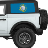 SOUTH DAKOTA STATE FLAG QUARTER WINDOW DECAL FITS 2021+ FORD BRONCO 2 DOOR HARD TOP