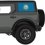 SOUTH DAKOTA STATE FLAG QUARTER WINDOW DECAL FITS 2021+ FORD BRONCO 4 DOOR HARD TOP