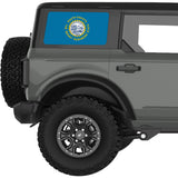 SOUTH DAKOTA STATE FLAG QUARTER WINDOW DECAL FITS 2021+ FORD BRONCO 4 DOOR HARD TOP